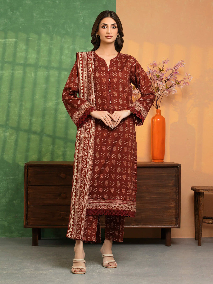 edenrobe Allure Lawn Unstitched Printed 3Pc Suit EWU5A1-35657