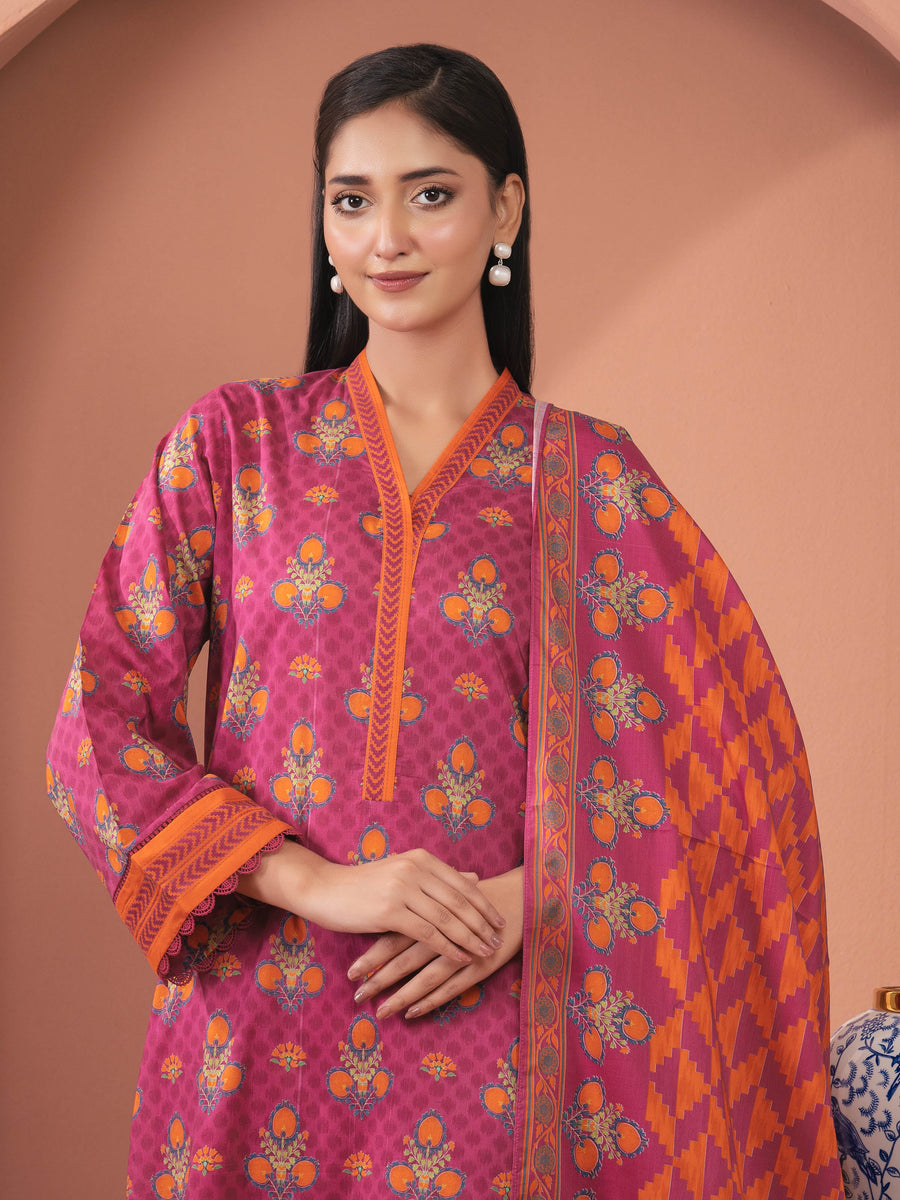 edenrobe Allure Lawn Unstitched Printed 3Pc Suit EWU5A1-35665
