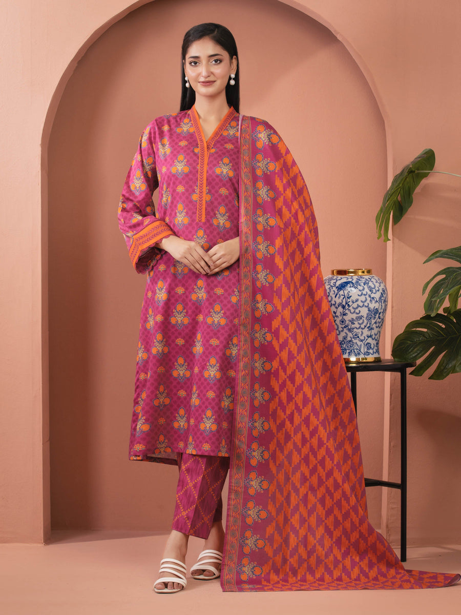 edenrobe Allure Lawn Unstitched Printed 3Pc Suit EWU5A1-35665