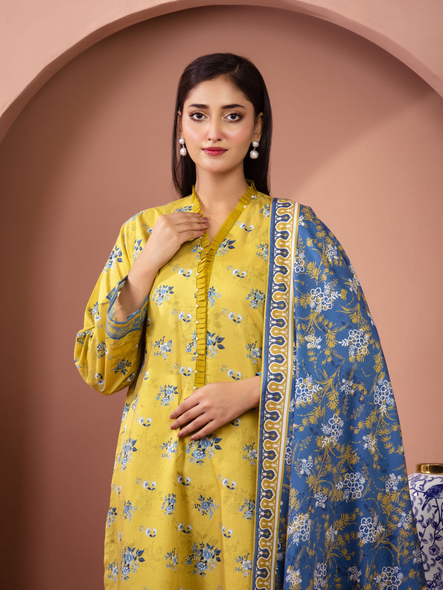 edenrobe Allure Lawn Unstitched Printed 3Pc Suit EWU5A1-35667