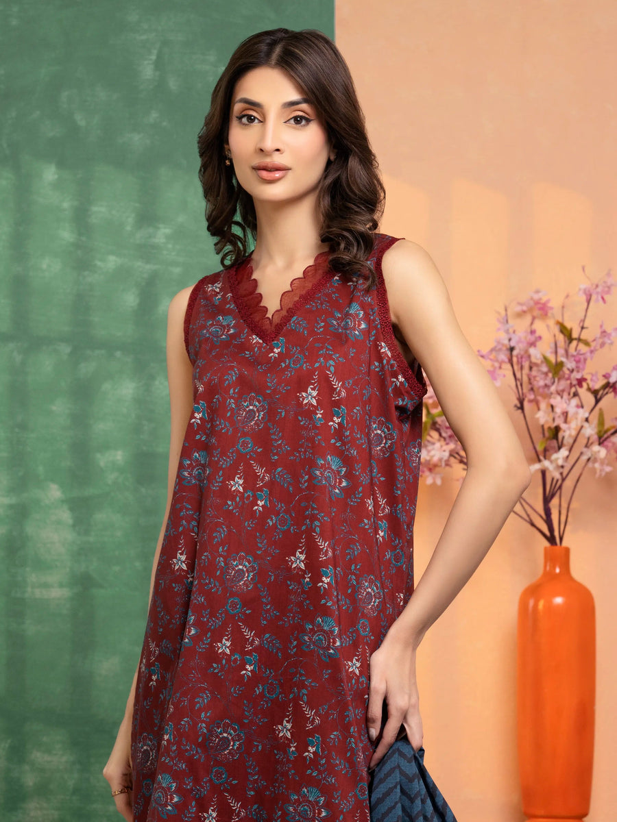 edenrobe Allure Lawn Unstitched Printed 3Pc Suit EWU5A1-35669
