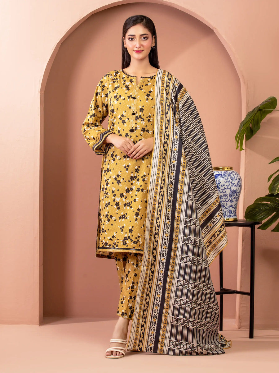 edenrobe Allure Lawn Unstitched Printed 3Pc Suit EWU5A1-35673