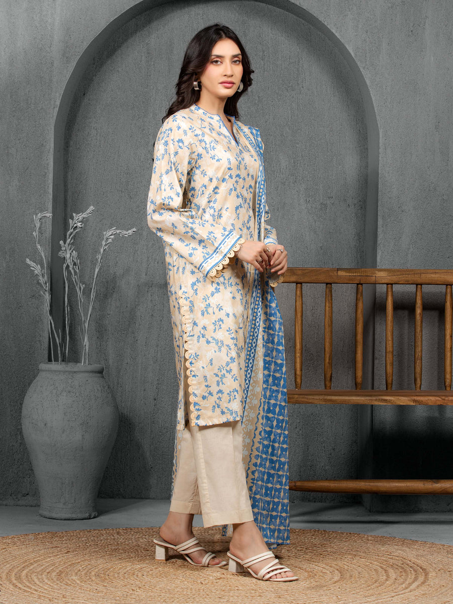 edenrobe Allure Cambric Unstitched Printed 3Pc Suit EWU5A2-35808
