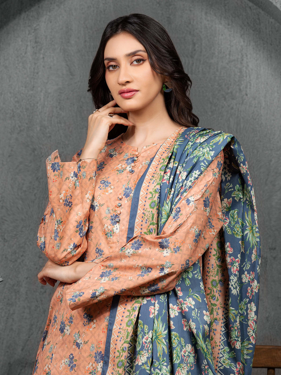 edenrobe Allure Cambric Unstitched Printed 3Pc Suit EWU5A2-35810