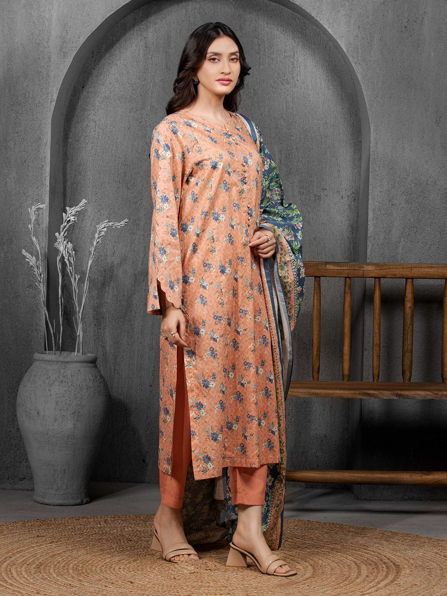 edenrobe Allure Cambric Unstitched Printed 3Pc Suit EWU5A2-35810