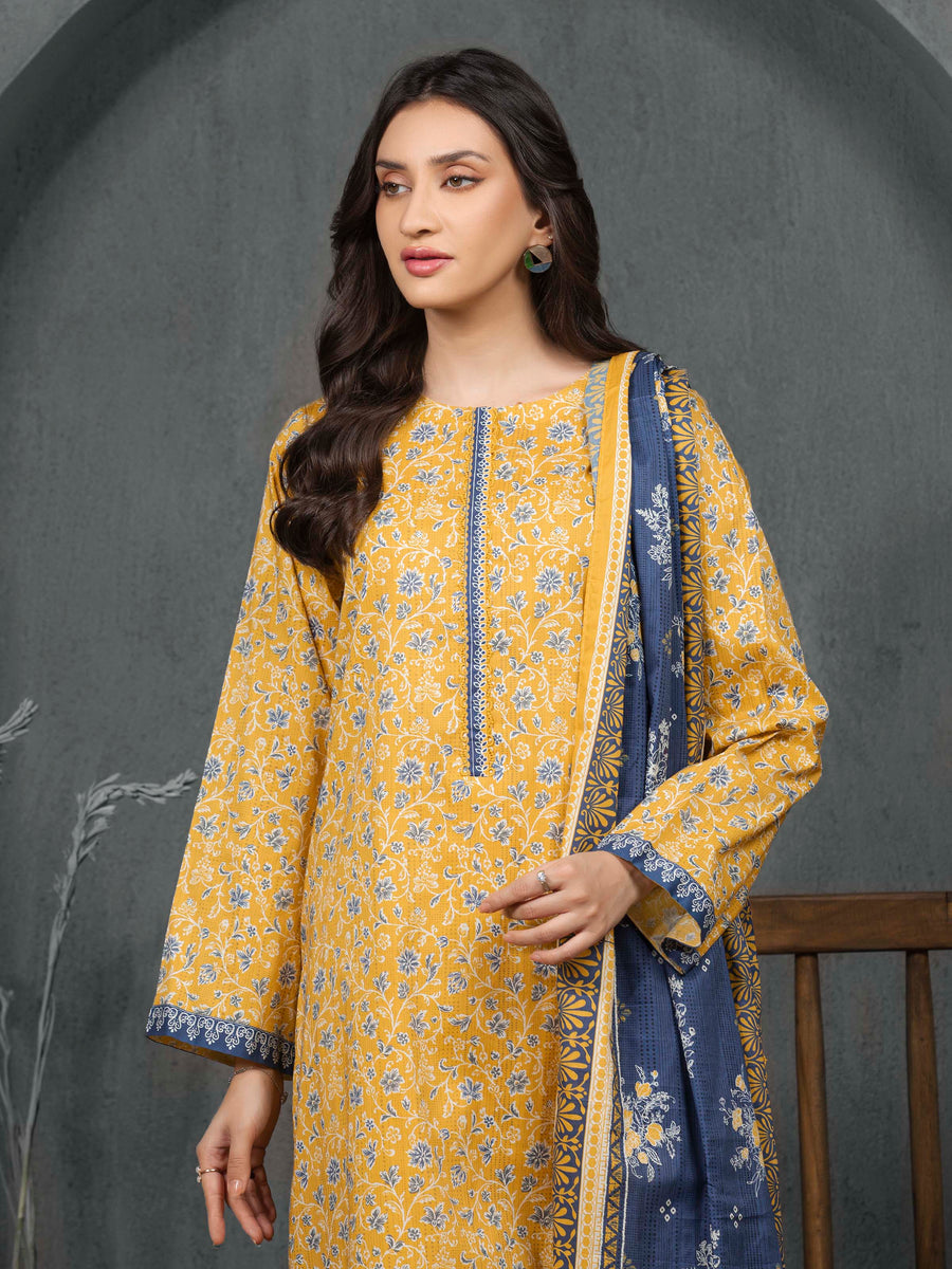 edenrobe Allure Cambric Unstitched Printed 3Pc Suit EWU5A2-35816