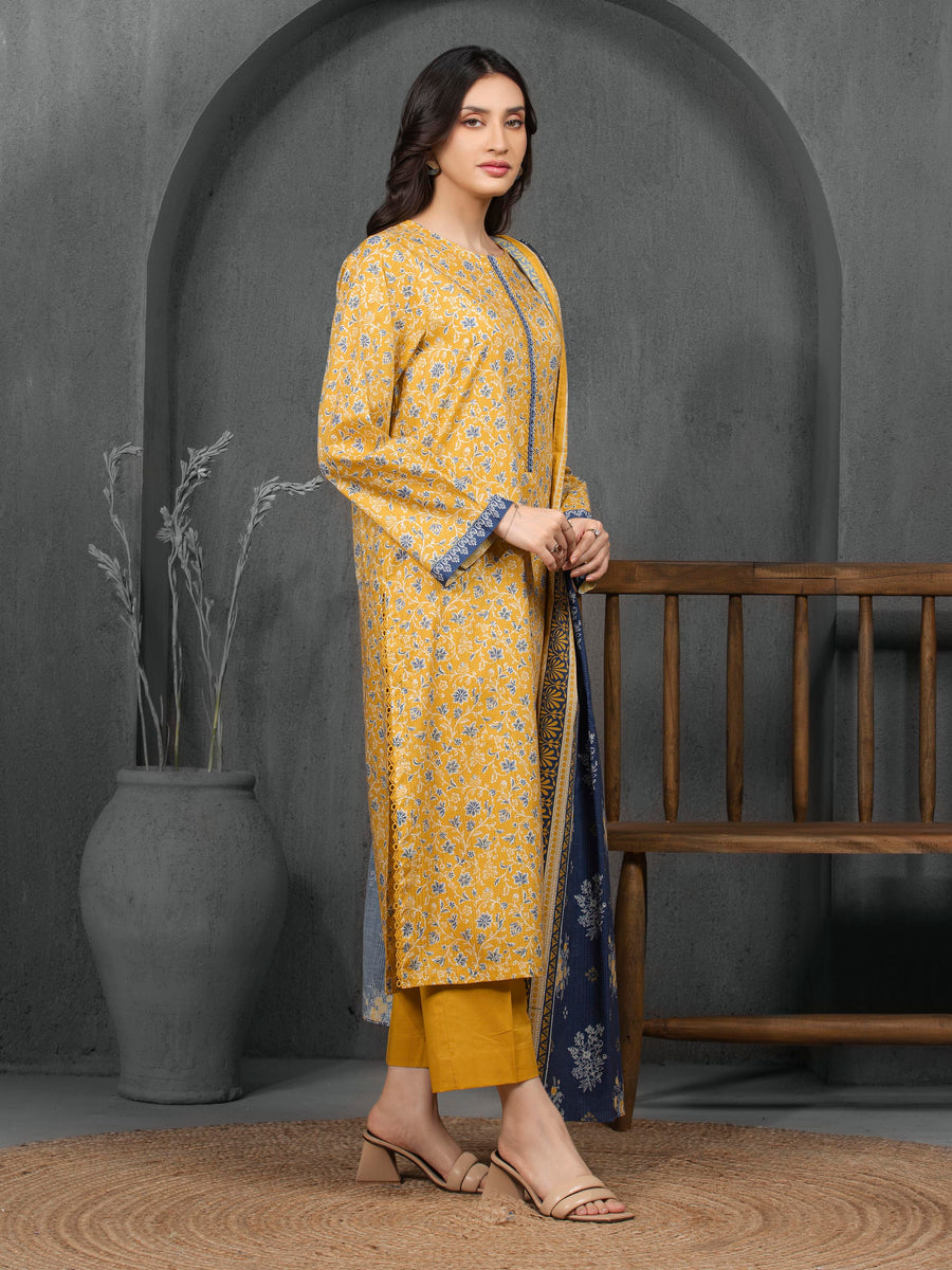 edenrobe Allure Cambric Unstitched Printed 3Pc Suit EWU5A2-35816