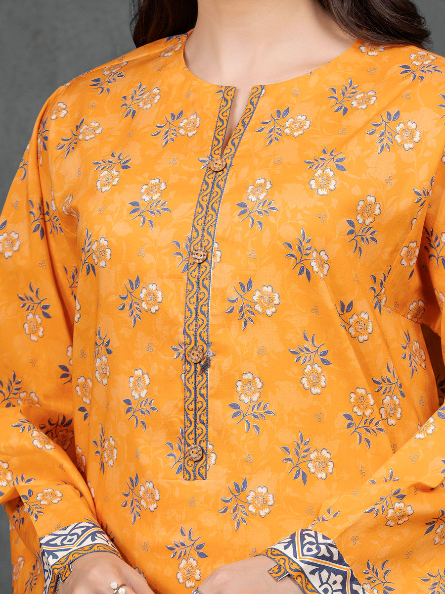 edenrobe Allure Cambric Unstitched Printed 3Pc Suit EWU5A2-35817