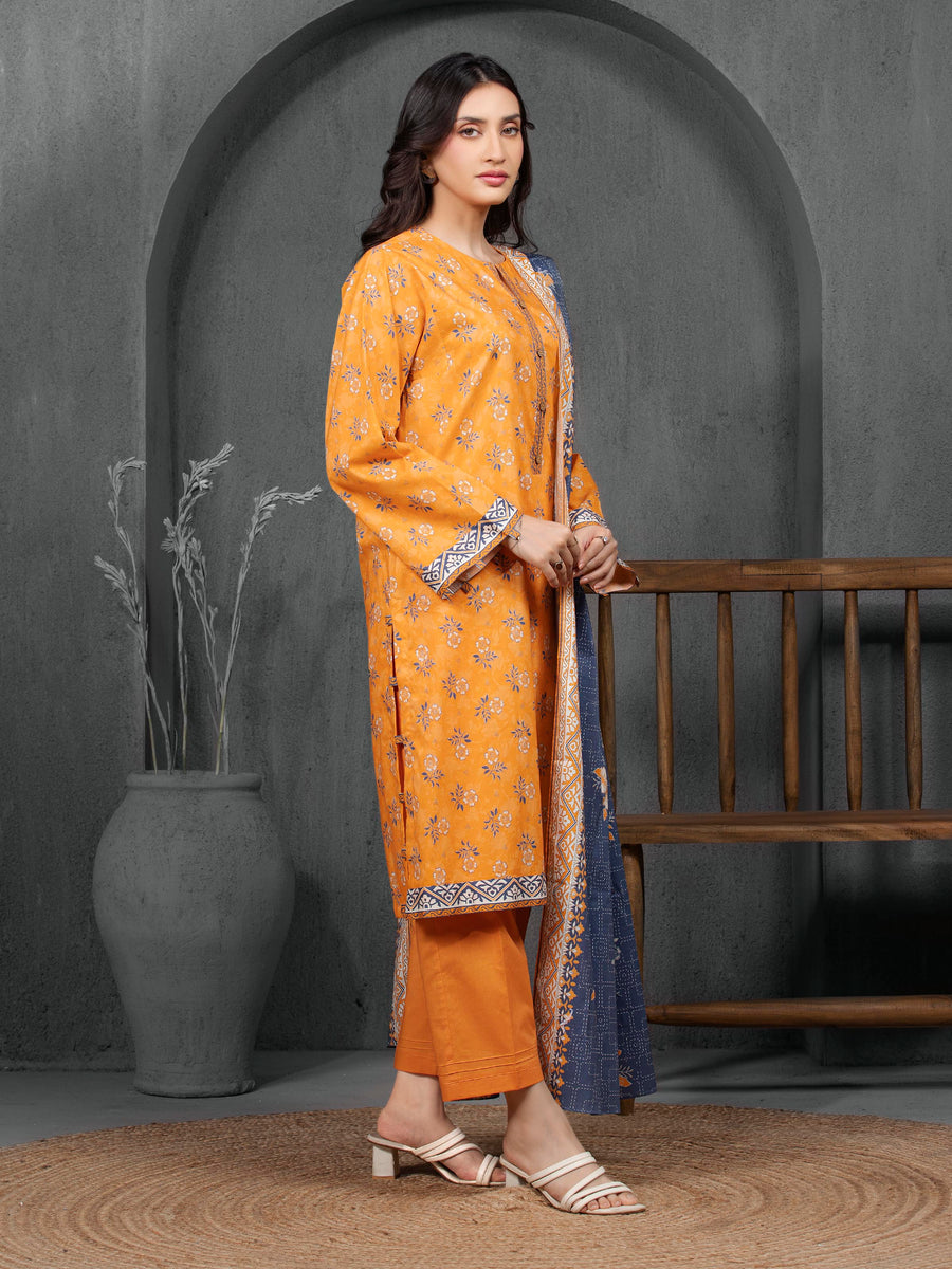 edenrobe Allure Cambric Unstitched Printed 3Pc Suit EWU5A2-35817
