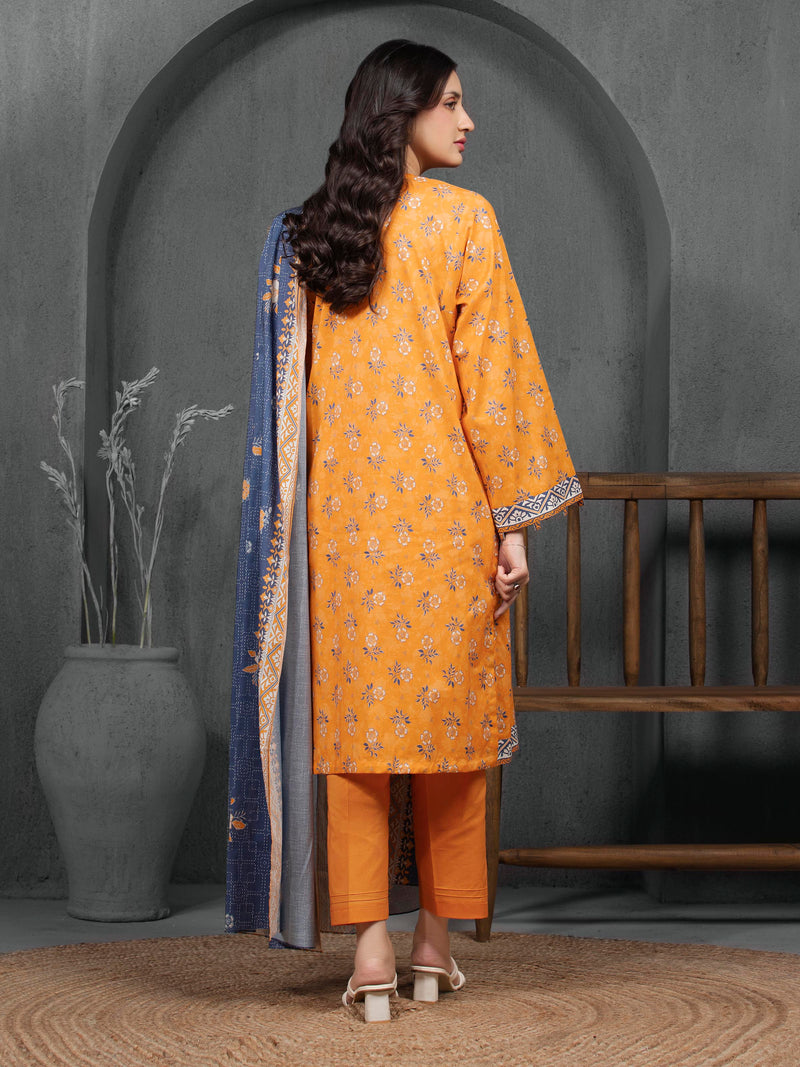 edenrobe Allure Cambric Unstitched Printed 3Pc Suit EWU5A2-35817