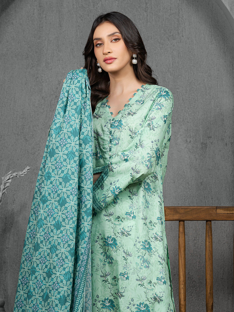 edenrobe Allure Cambric Unstitched Printed 3Pc Suit EWU5A2-35820