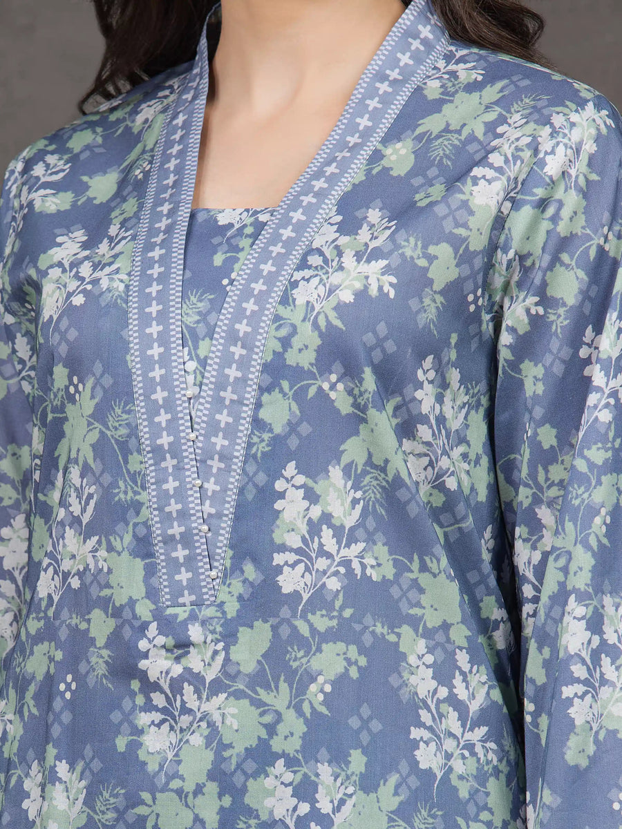 edenrobe Allure Cambric Unstitched Printed 3Pc Suit EWU5A2-35834
