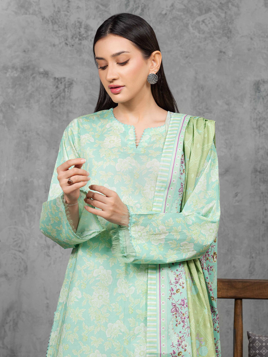 edenrobe Allure Cambric Unstitched Printed 3Pc Suit EWU5A2-35837