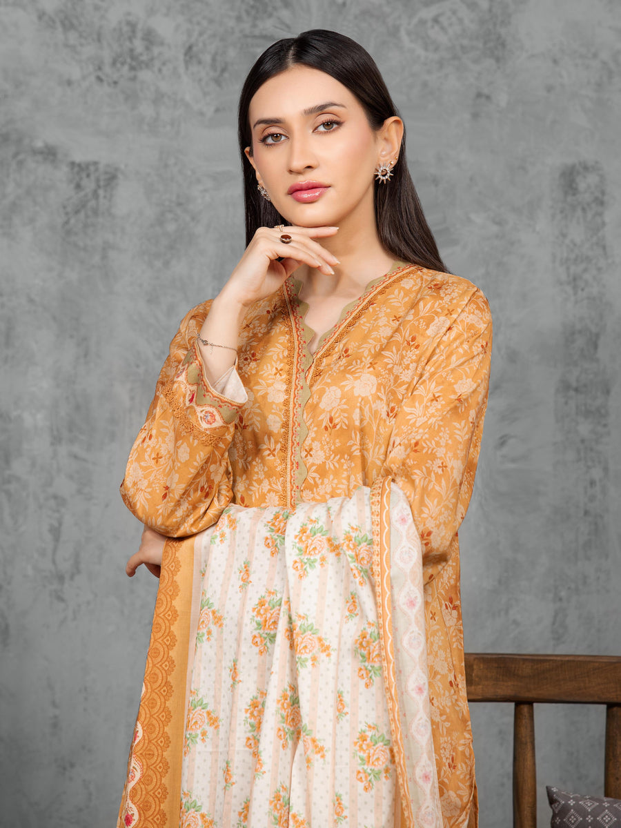 edenrobe Allure Cambric Unstitched Printed 3Pc Suit EWU5A2-35841