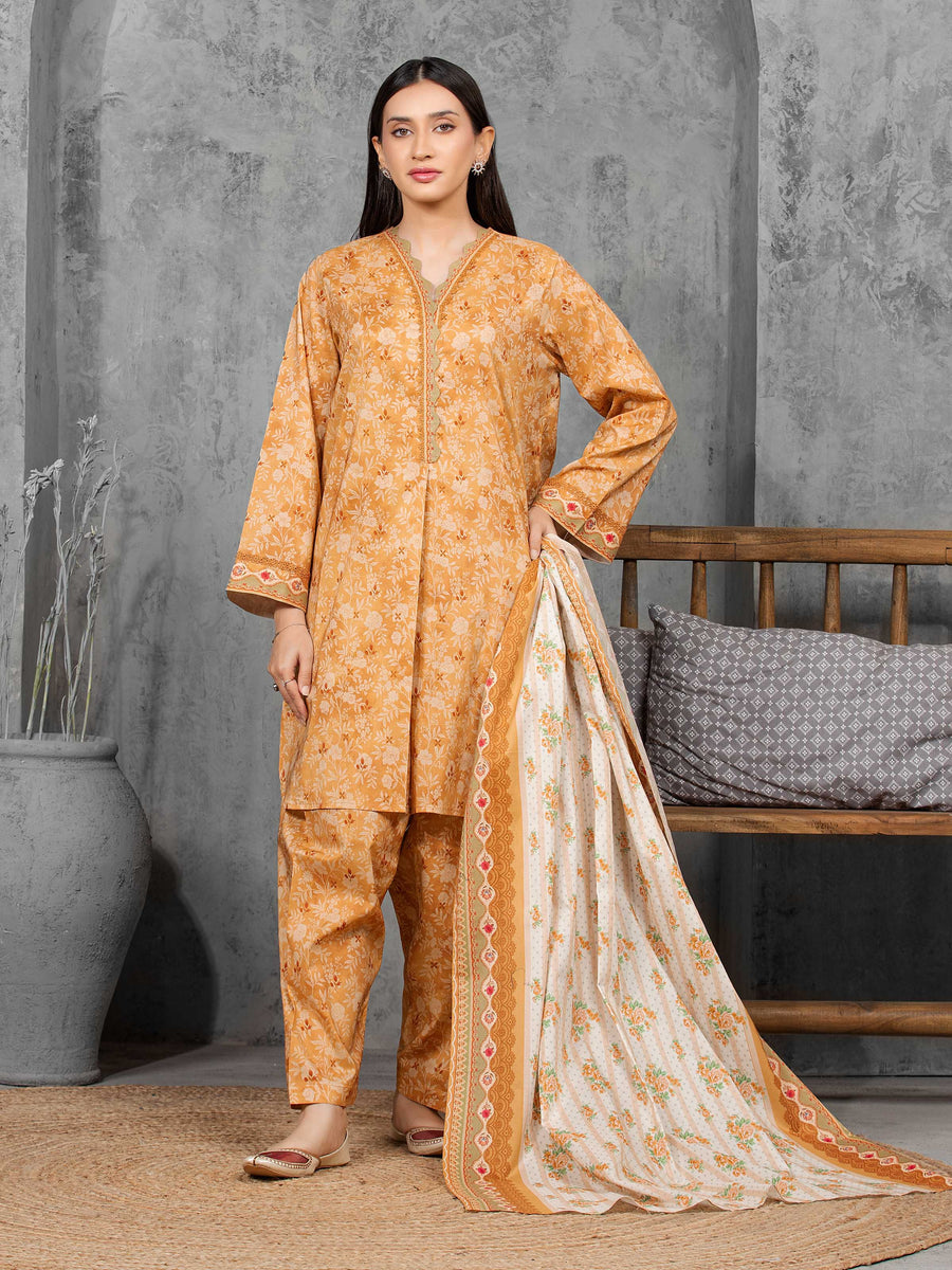 edenrobe Allure Cambric Unstitched Printed 3Pc Suit EWU5A2-35841
