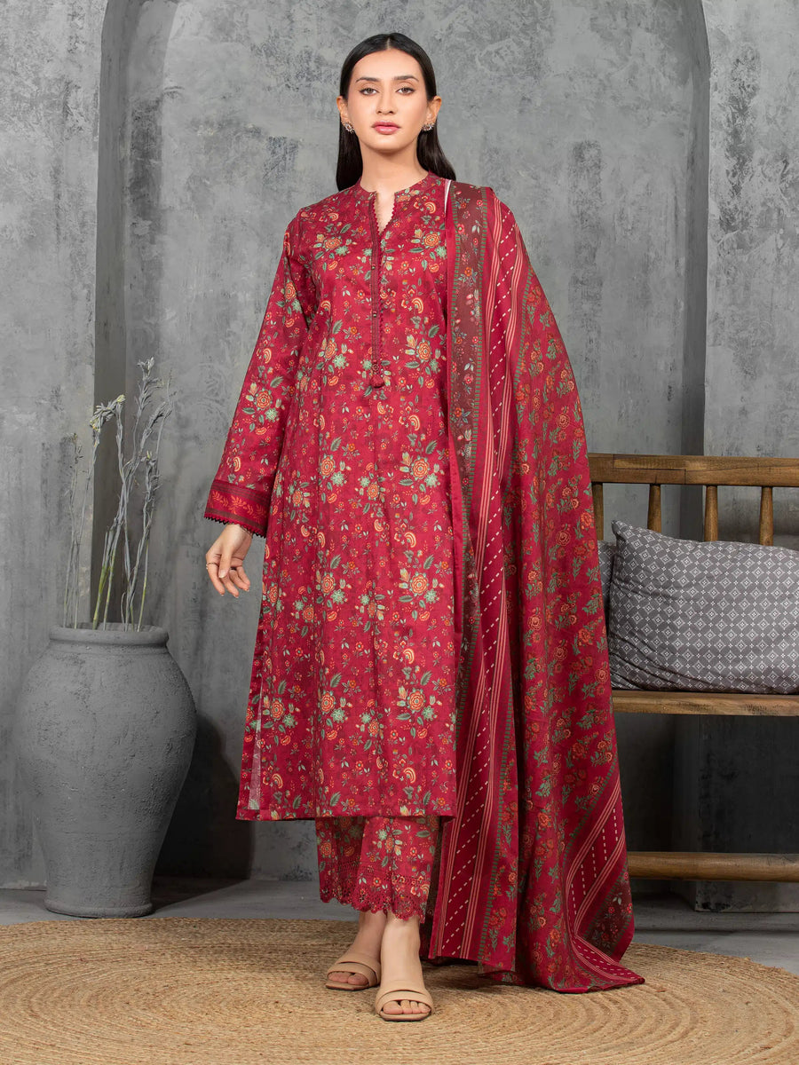 edenrobe Allure Cambric Unstitched Printed 3Pc Suit EWU5A2-35843