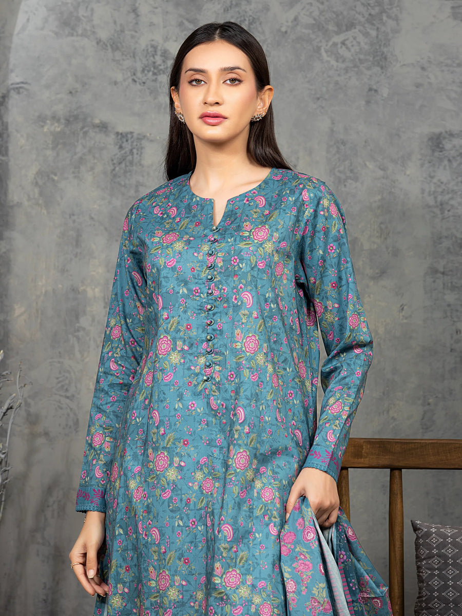 edenrobe Allure Cambric Unstitched Printed 3Pc Suit EWU5A2-35844