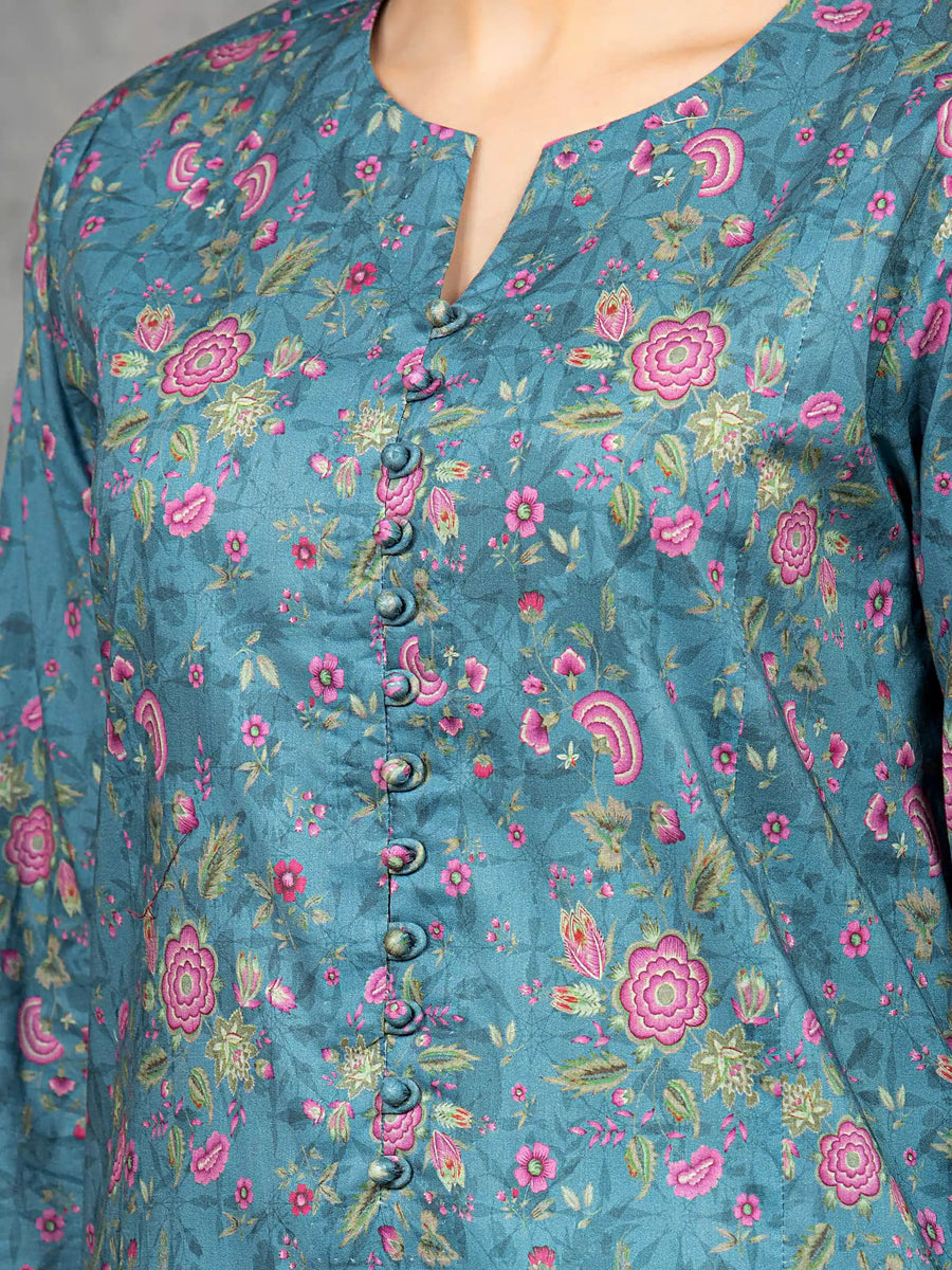 edenrobe Allure Cambric Unstitched Printed 3Pc Suit EWU5A2-35844