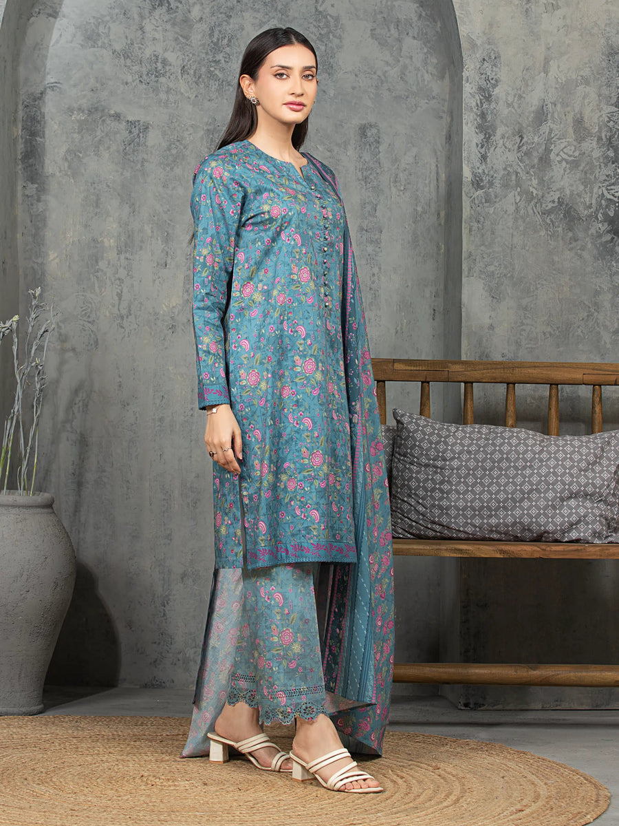 edenrobe Allure Cambric Unstitched Printed 3Pc Suit EWU5A2-35844