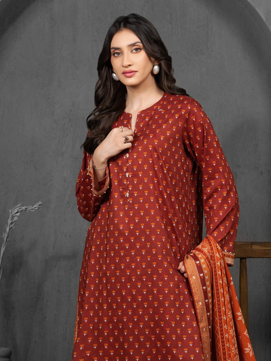 edenrobe Allure Cambric Unstitched Printed 3Pc Suit EWU5A2-35847