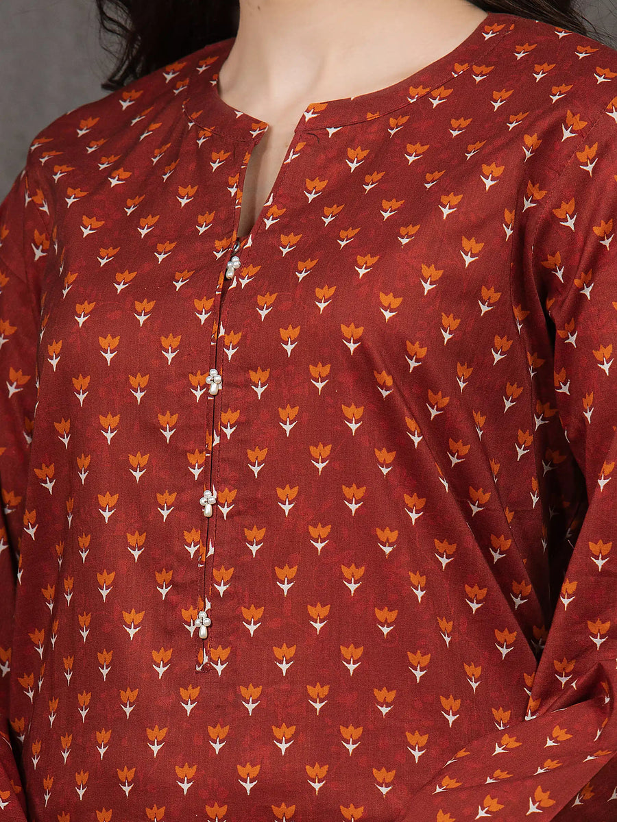 edenrobe Allure Cambric Unstitched Printed 3Pc Suit EWU5A2-35847