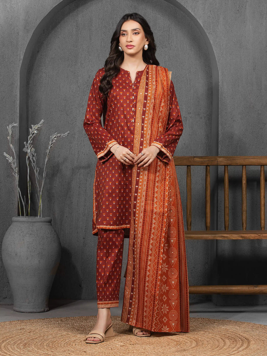 edenrobe Allure Cambric Unstitched Printed 3Pc Suit EWU5A2-35847