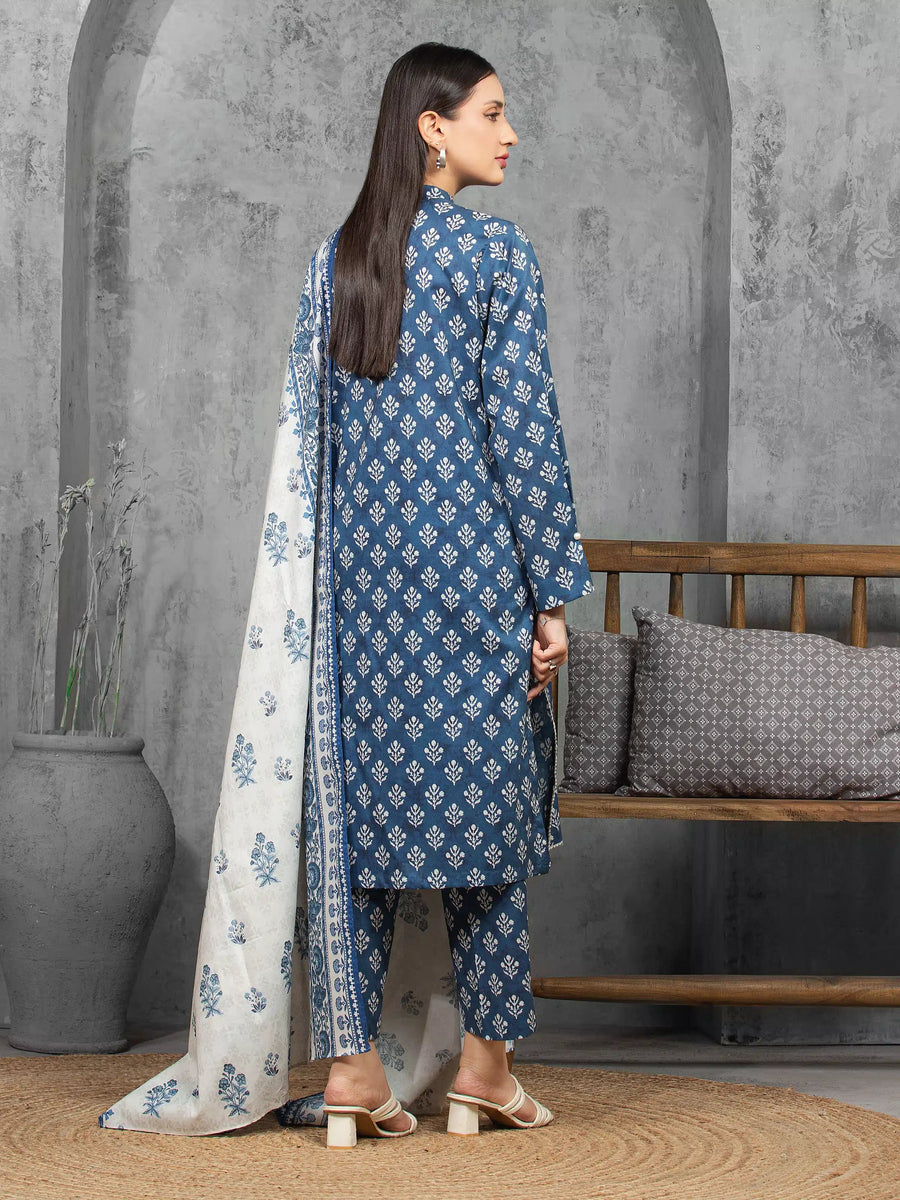 edenrobe Allure Cambric Unstitched Printed 3Pc Suit EWU5A2-35850