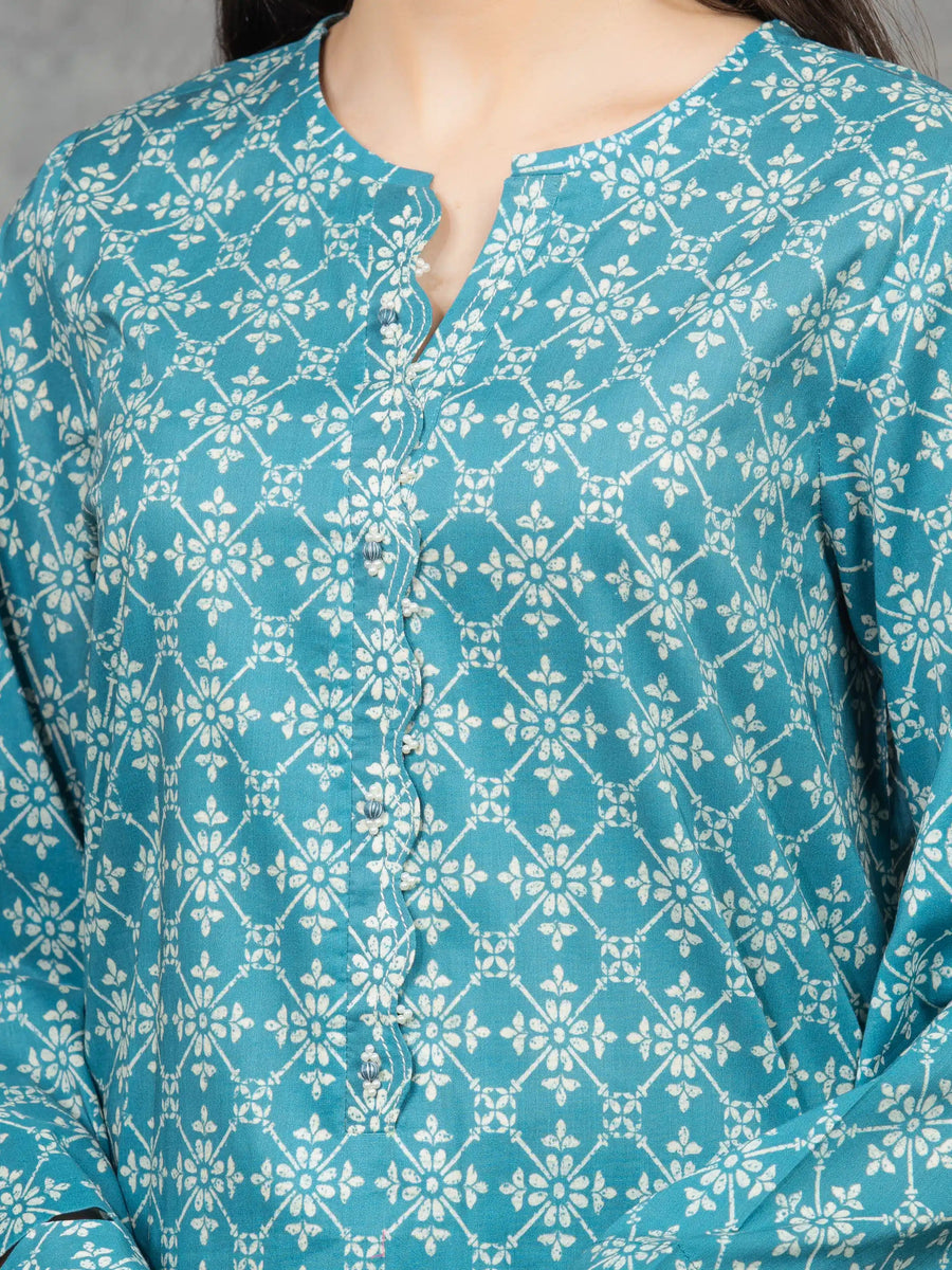edenrobe Allure Cambric Unstitched Printed 3Pc Suit EWU5A2-35854