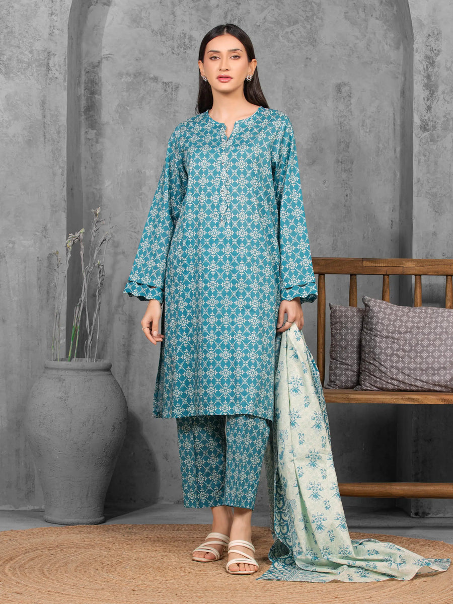 edenrobe Allure Cambric Unstitched Printed 3Pc Suit EWU5A2-35854