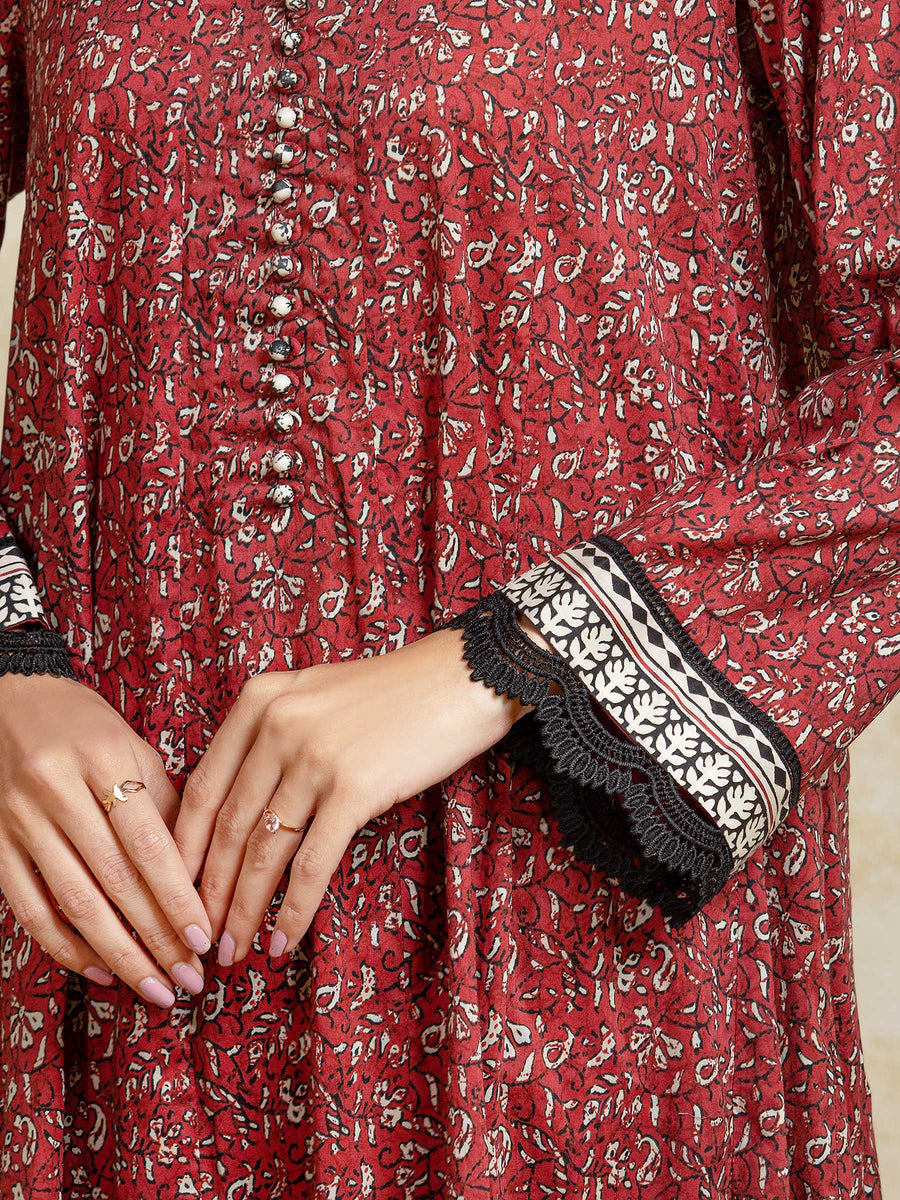 edenrobe Allure Unstitched Printed Khaddar 3Pc Suit EWU5A3-35901