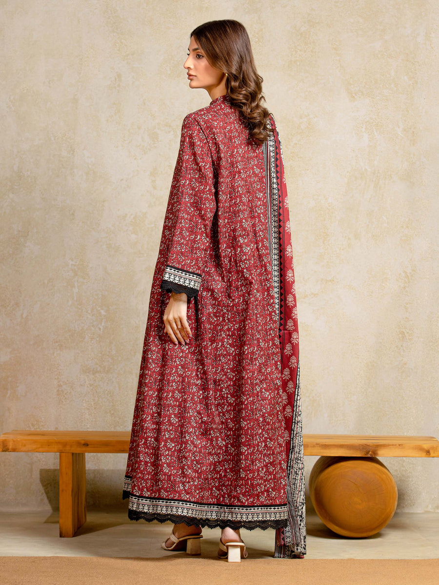 edenrobe Allure Unstitched Printed Khaddar 3Pc Suit EWU5A3-35901