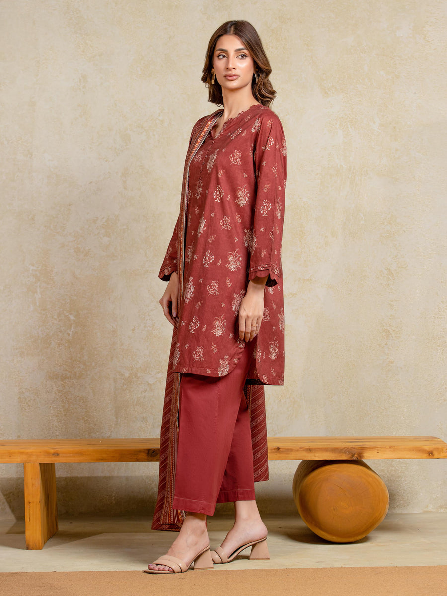 edenrobe Allure Unstitched Printed Khaddar 3Pc Suit EWU5A3-35902
