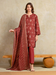 edenrobe Allure Unstitched Printed Khaddar 3Pc Suit EWU5A3-35902