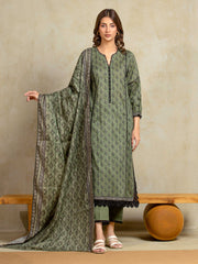 edenrobe Allure Unstitched Printed Khaddar 3Pc Suit EWU5A3-35903