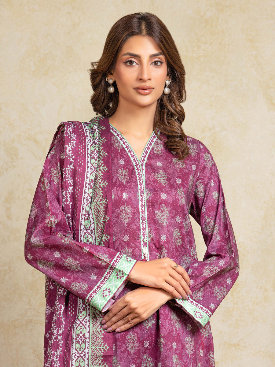 edenrobe Allure Unstitched Printed Khaddar 3Pc Suit EWU5A3-35905
