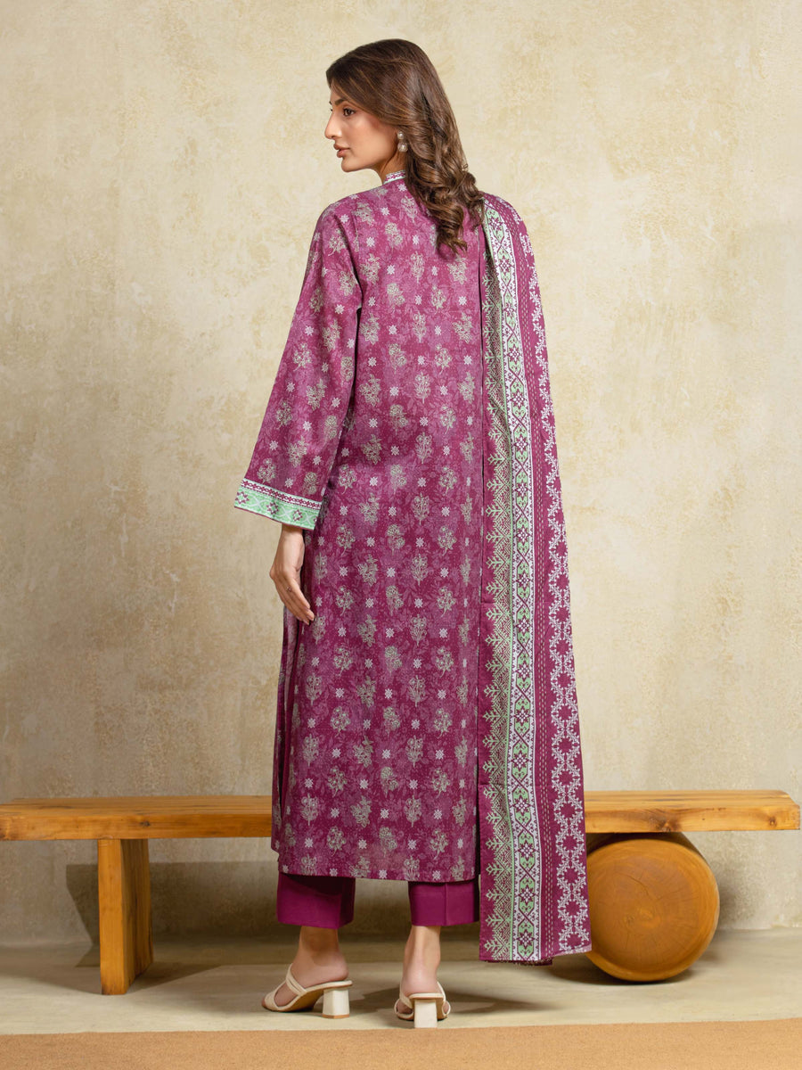 edenrobe Allure Unstitched Printed Khaddar 3Pc Suit EWU5A3-35905