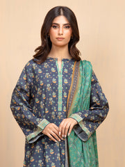 edenrobe Allure Unstitched Printed Khaddar 3Pc Suit EWU5A3-35907