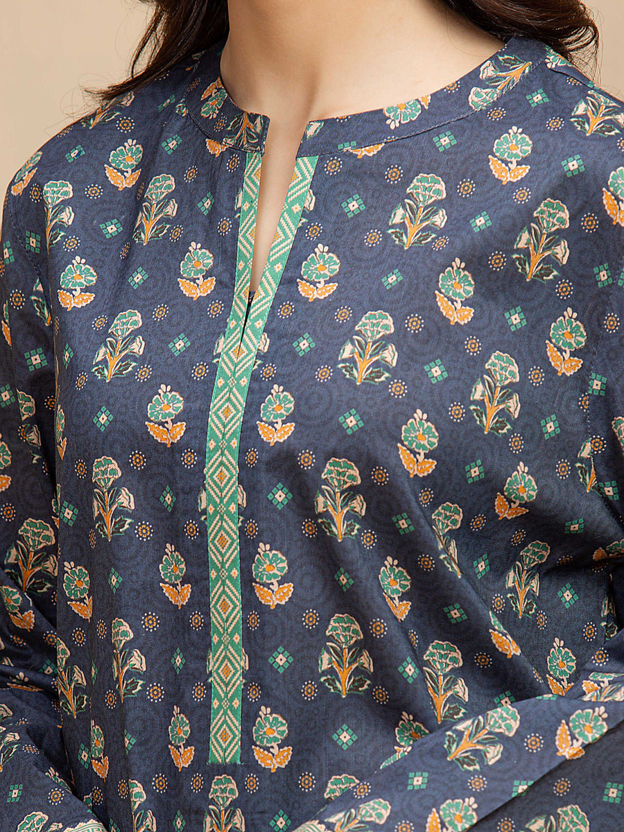 edenrobe Allure Unstitched Printed Khaddar 3Pc Suit EWU5A3-35907