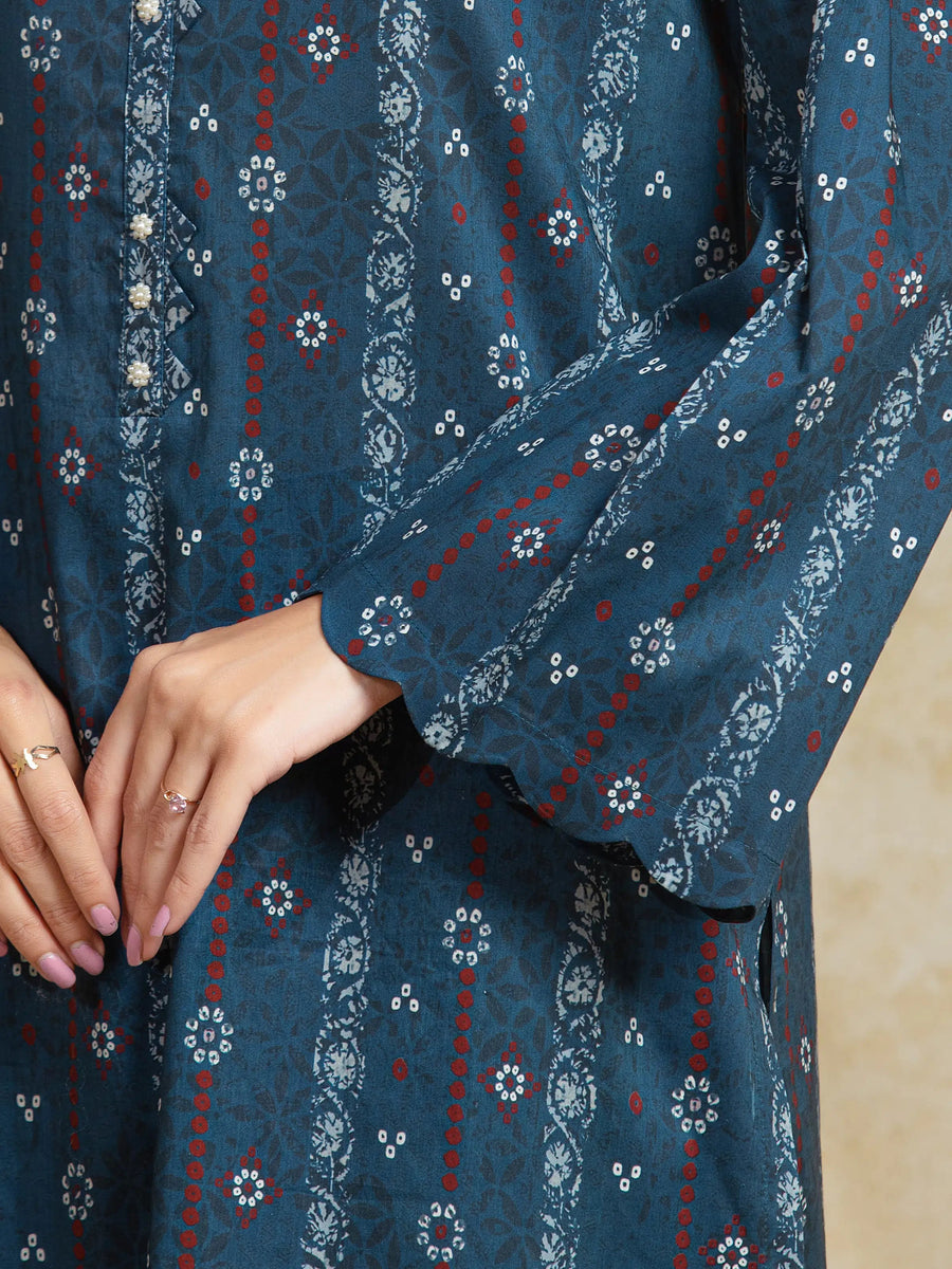 edenrobe Allure Unstitched Printed Khaddar 3Pc Suit EWU5A3-35909