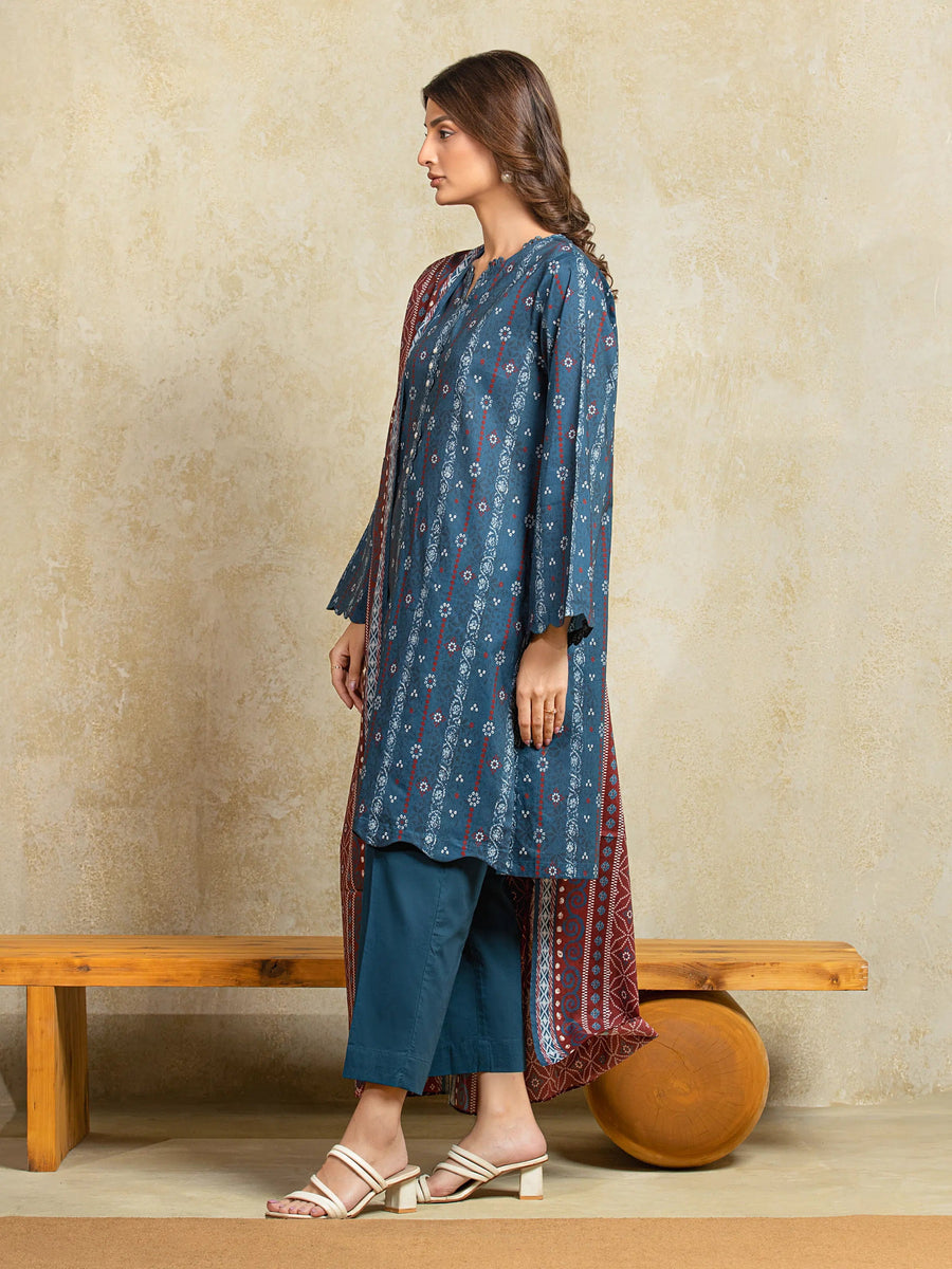 edenrobe Allure Unstitched Printed Khaddar 3Pc Suit EWU5A3-35909