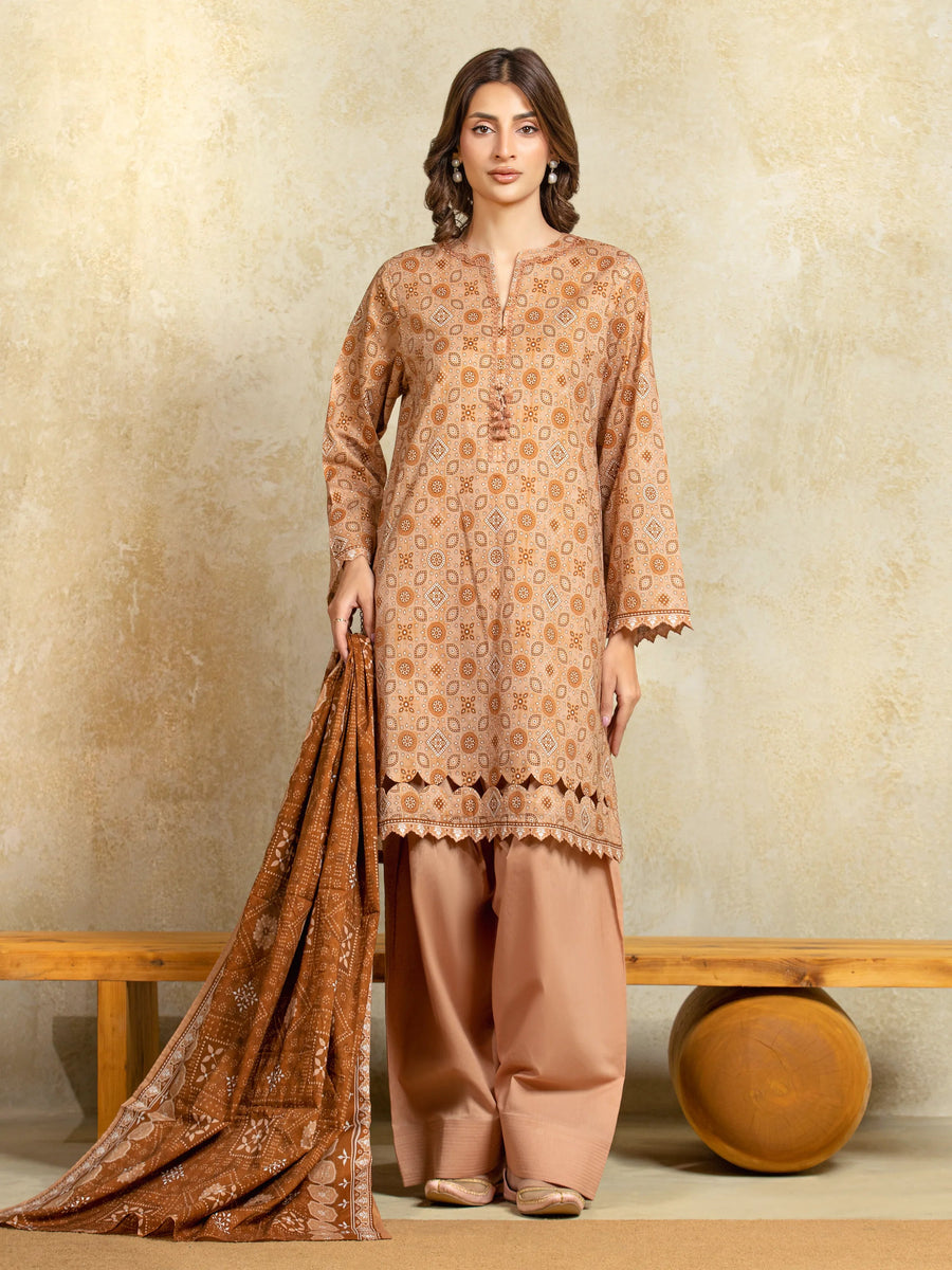 edenrobe Allure Unstitched Printed Khaddar 3Pc Suit EWU5A3-35912