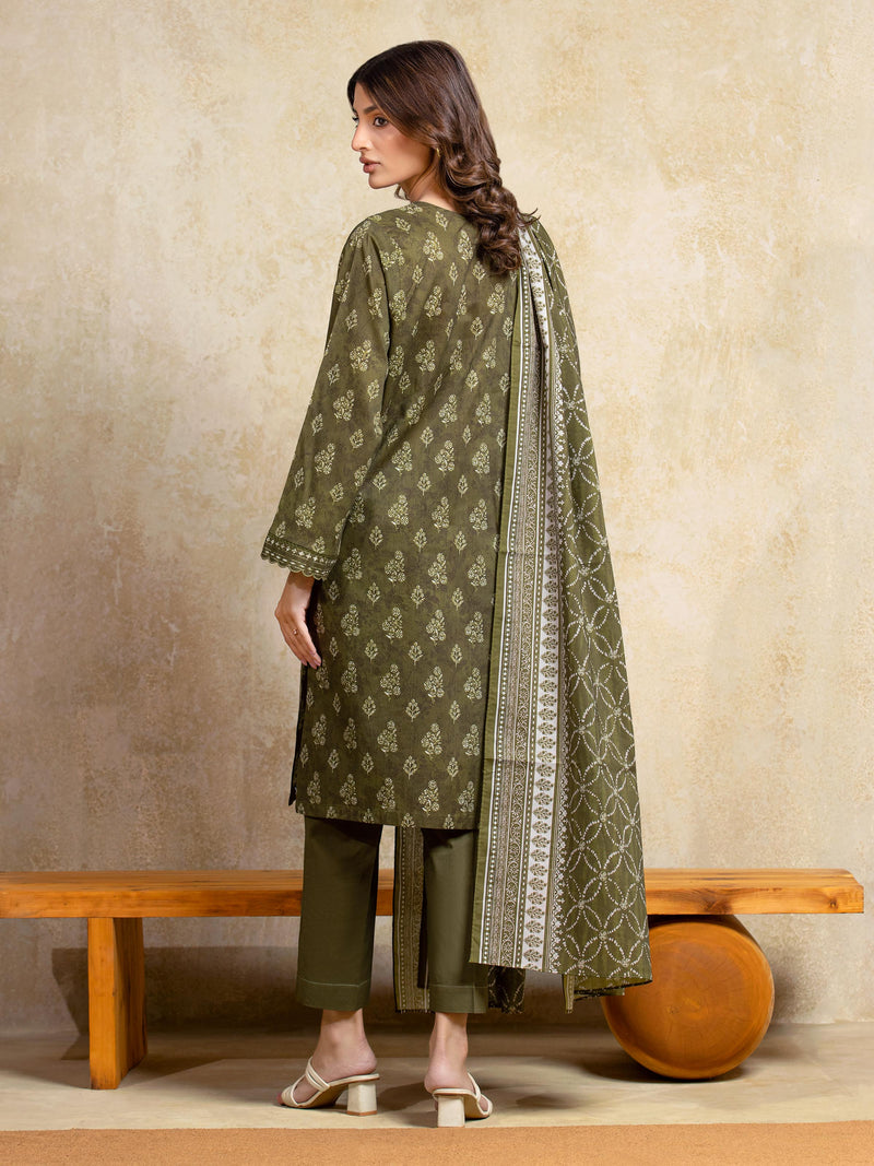 edenrobe Allure Unstitched Printed Khaddar 3Pc Suit EWU5A3-35913
