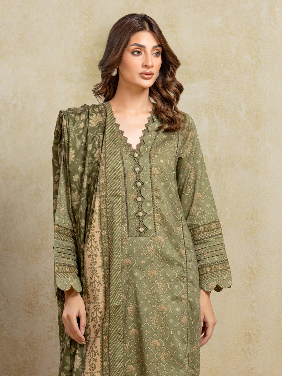edenrobe Allure Unstitched Printed Khaddar 3Pc Suit EWU5A3-35916