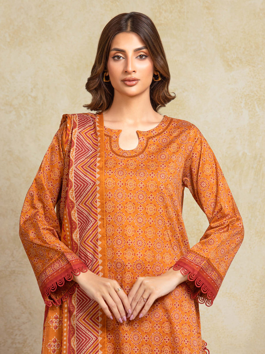 edenrobe Allure Unstitched Printed Khaddar 3Pc Suit EWU5A3-35917