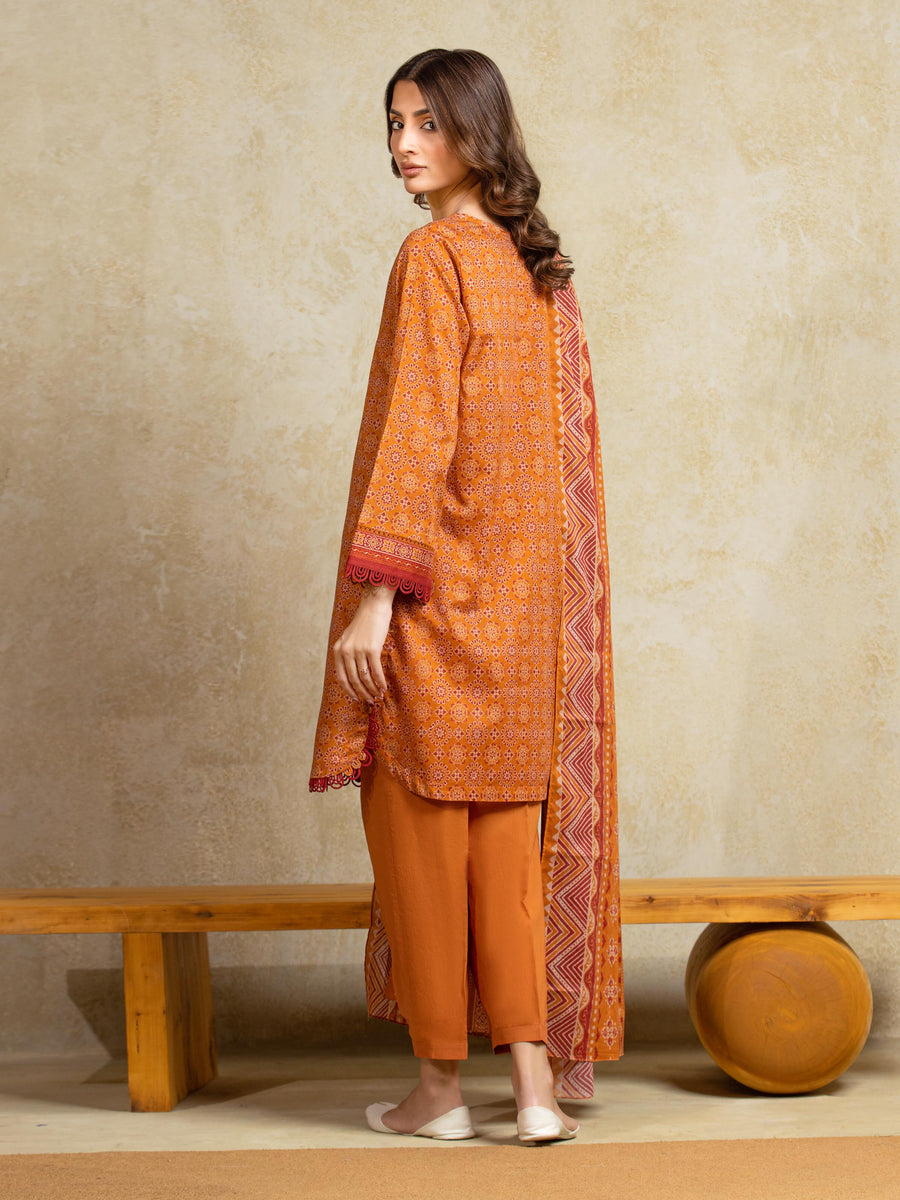 edenrobe Allure Unstitched Printed Khaddar 3Pc Suit EWU5A3-35917