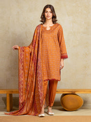 edenrobe Allure Unstitched Printed Khaddar 3Pc Suit EWU5A3-35917