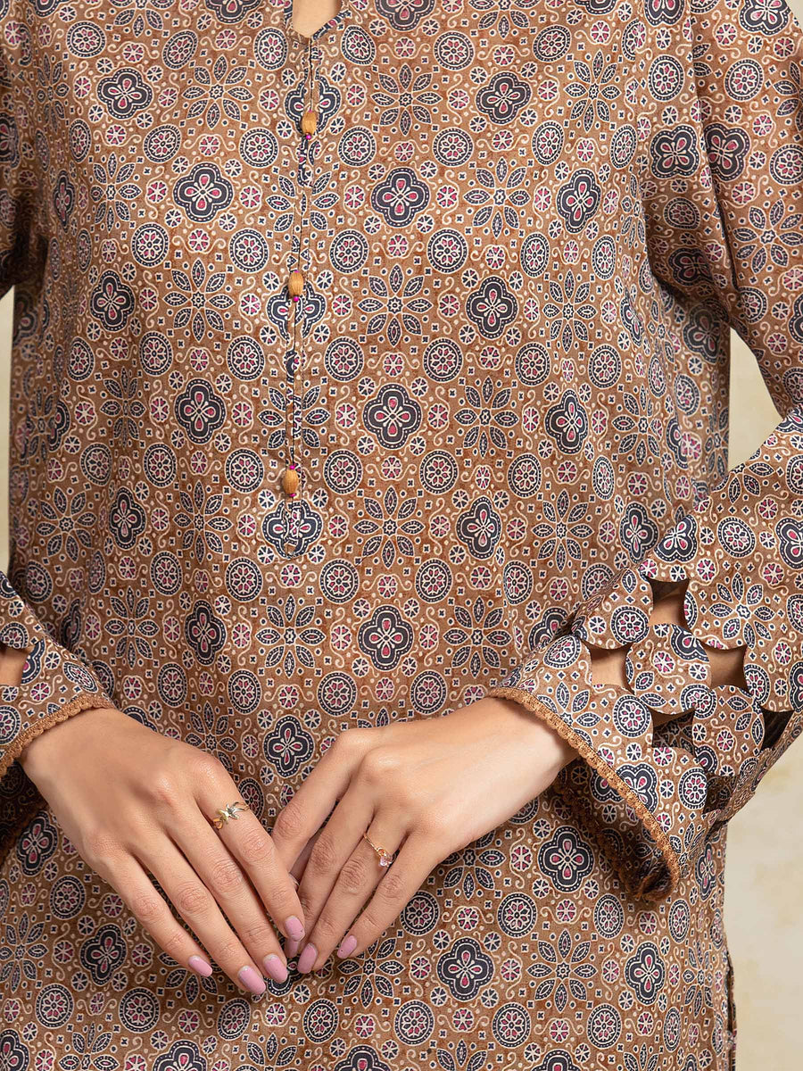 edenrobe Allure Unstitched Printed Khaddar 3Pc Suit EWU5A3-35919