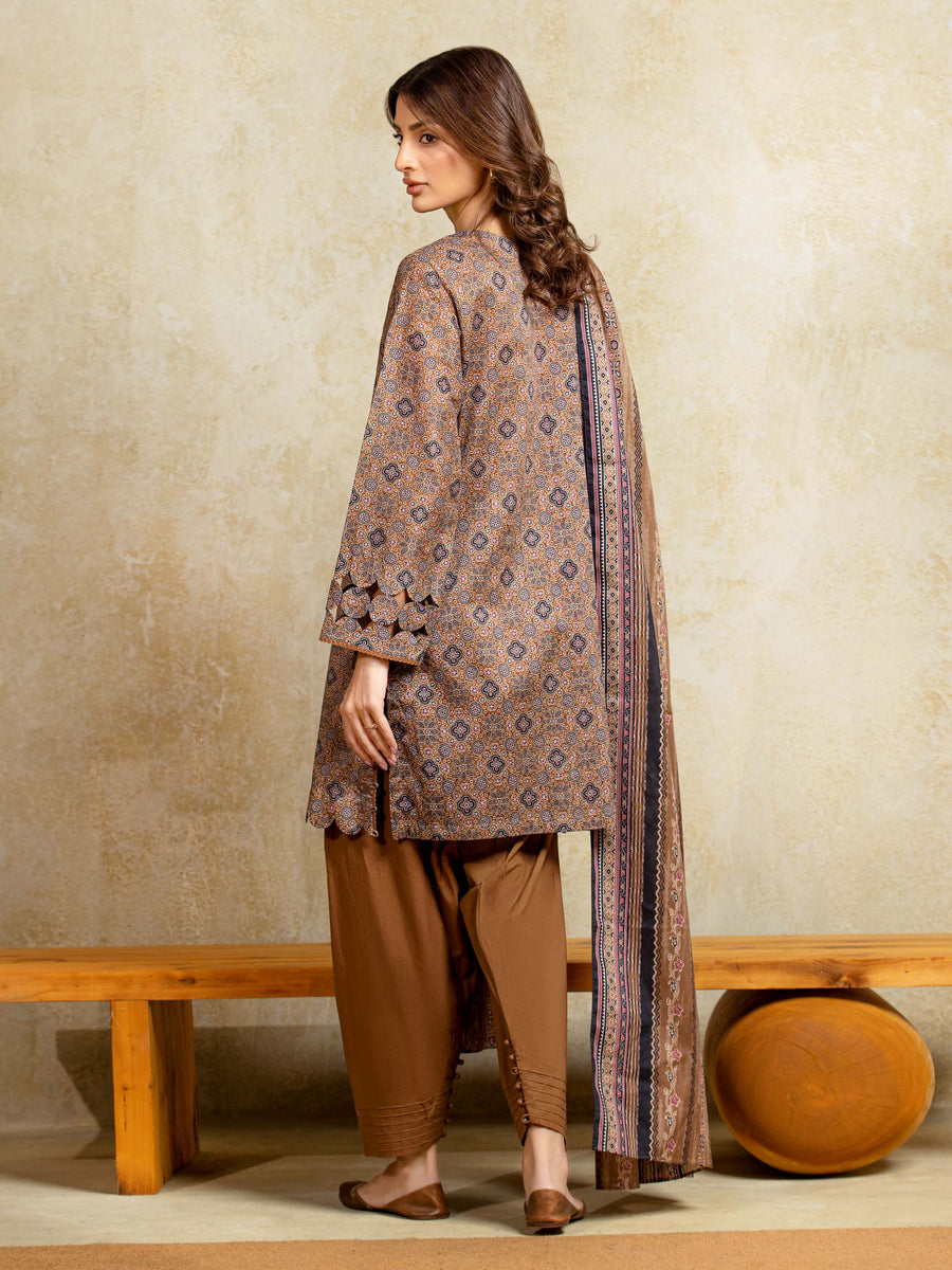 edenrobe Allure Unstitched Printed Khaddar 3Pc Suit EWU5A3-35919