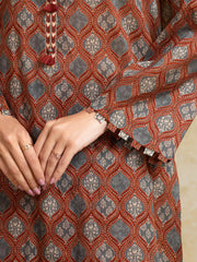 edenrobe Allure Unstitched Printed Khaddar 3Pc Suit EWU5A3-35920