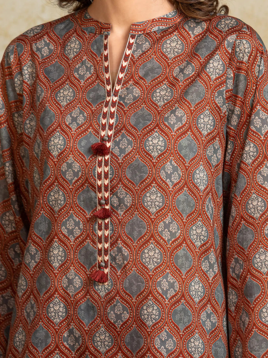 edenrobe Allure Unstitched Printed Khaddar 3Pc Suit EWU5A3-35920